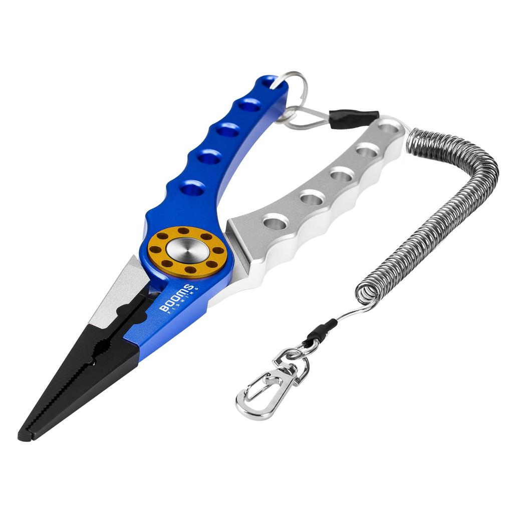 Booms Fishing X01 Fishing Pliers, Multi-functional Aluminum Alloy Pliers with Needle Remover, Line Cutter, and Hook Remover, Rust-Resistant and