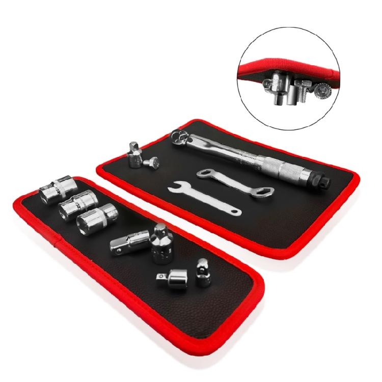 Double Sided Magnetic PU Leather Mat Tool Pad Flexible Tool Holder for Effortless Note Management and Desk Tidiness