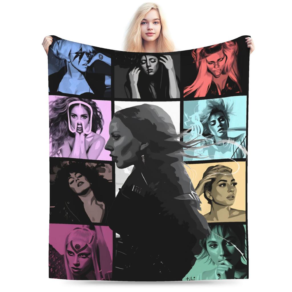 Lady Gaga The Mayhem Ball 2025 UK Tour Blankets  Warm Soft Street Trend Plush Throw Blanket For Girls Boys Bedspread Bed Cover