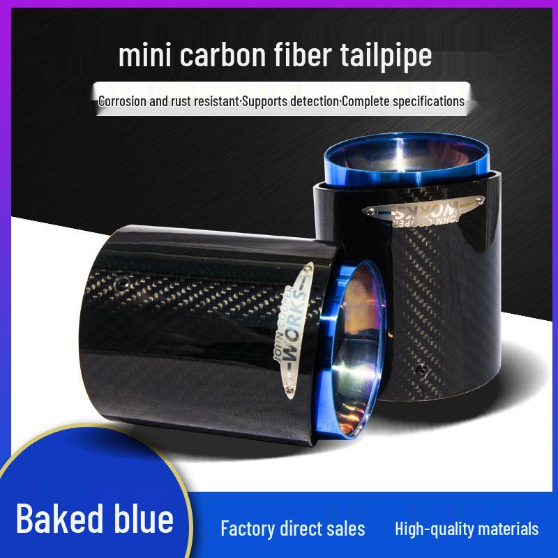 BM Mini Cooper Carbon Fiber Burnt Blue Stainless Steel Exhaust Tailpipe