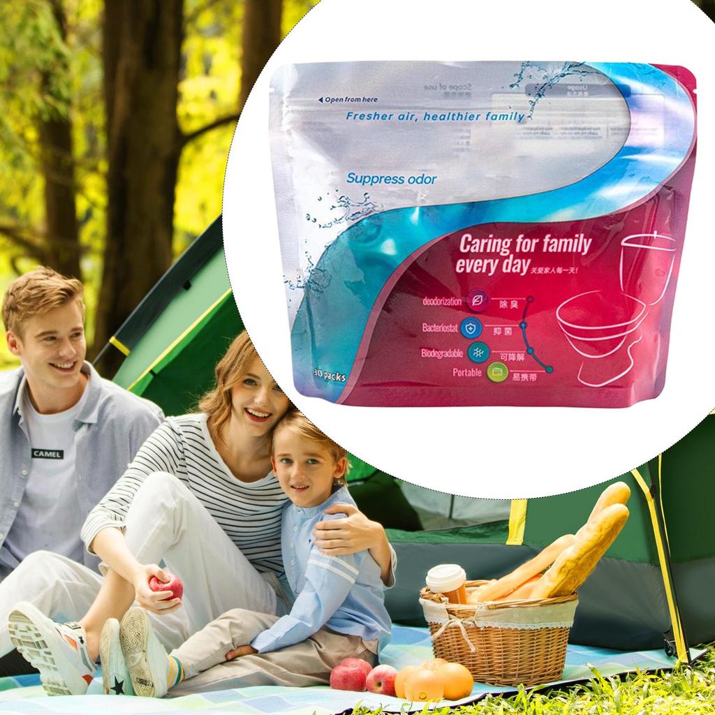Tragbare Toilette Absorbierendes Gel 30 Stück Urin Deodorierendes Pulver Flüssiger Verfestiger Urin Absorbierendes Gel für Reise Rucksacktouren