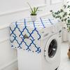 Blue Rhombus Refrigerator Cover Single Door Refrigerator Dust Cover Pastoral Double Open Refrigerator Towel Roller