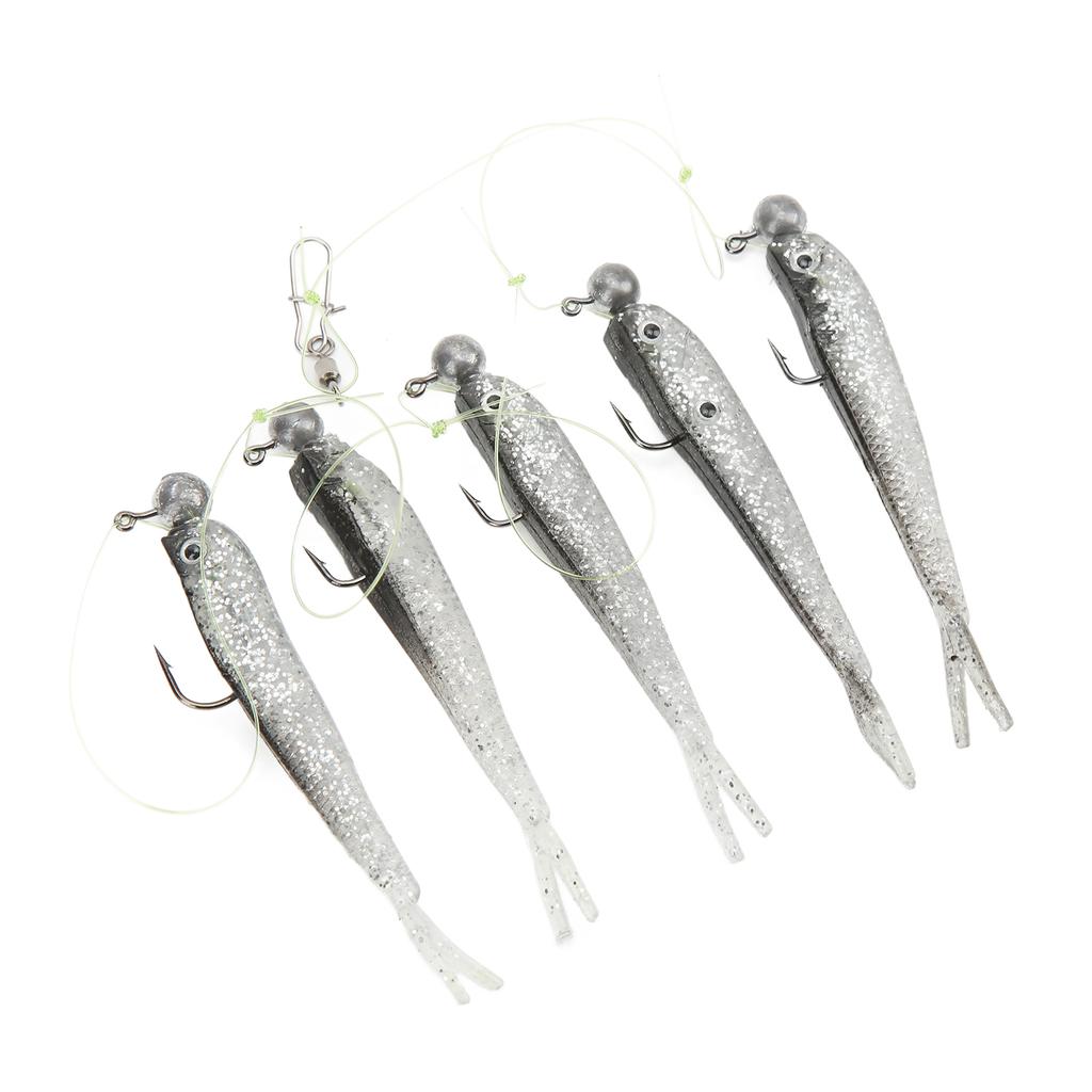 1 Set Umbrella Fishing Rig Kit Set Artificial Soft Fishing Lures Bait Rig for Freshwater Black