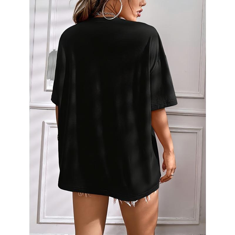 Crew Neck T Shirt White Rainbow Smile Face Print Casual Wear For Women Summer Outfits Street Style Fashion Top