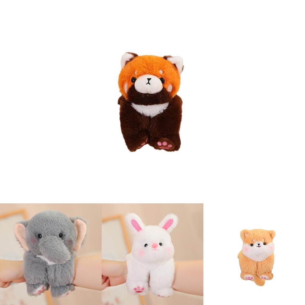 Cute Animal Plush Toys With Snap Bracelet Adorable Elephant And Lion Hand Ring Stuffed Doll For Kids