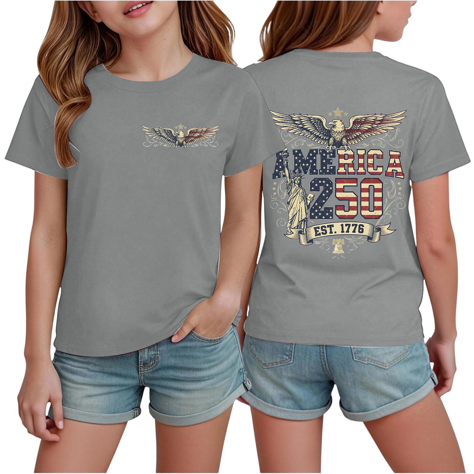 Boys  And Girls  Printed Fashion Casual Short-Sleeve T-Shirts 130