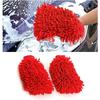2 Pieces Microfiber Mitt for Car Washing, Washing Mitts, Absorbent Cleaning Kit Mitts(Red)