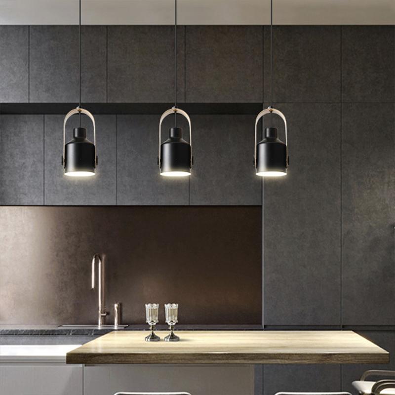Nordic LED Pendant Light Wood Hanging Lamp Black White For Bedroom Dinnming Room Background Home Indoor Lighting Fixtures