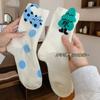 Socks Pure Cotton Tube Socks Spring And Autumn Internet Celebrities Cute Three-Dimensional Cartoon Girl College Style Cotton Stockings