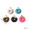 10Pcs Kawaii Hollow Donut Resin Charms, Colorful Simulation Doughnut Pendants for DIY Jewelry Keychains