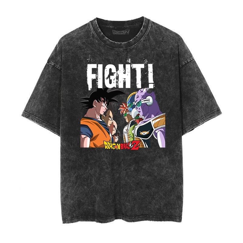 Dragon Ball Broly Super Saiyan Green Flame Nostalgic Washed Men T-Shirt Cotton Men's and Women's Summer Top