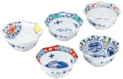Nishikai Pottery Hasami Picture Small Octagonal In Presentation Set In White 19544 Ware, Change, Bowls, Box, Nishiki, Box,