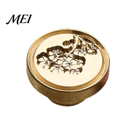 Greeting Card Sealer Wax Seal Stamp, Vintage Plant Pattern Head, Durable Flower Embossing Stamp Copper Head Replacement, for Envelope And Cards