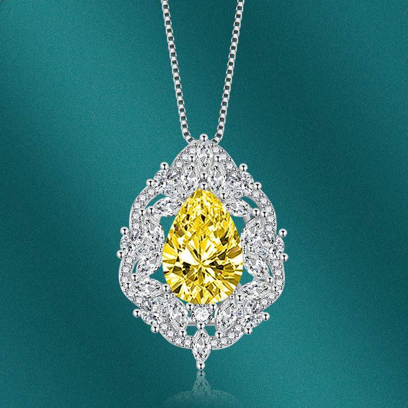 

BELLA BOX Drop Pendant Necklace Багатокольорові модні весільні прикраси для заручин жовтий