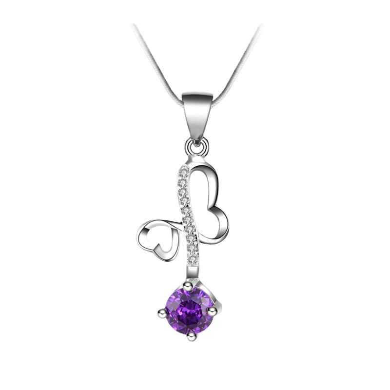 S925 Silver Plated Luxury Butterfly Knot Necklace - Elegant Bow Design for Women's Clavicle, Perfect Gift for a Bestie
