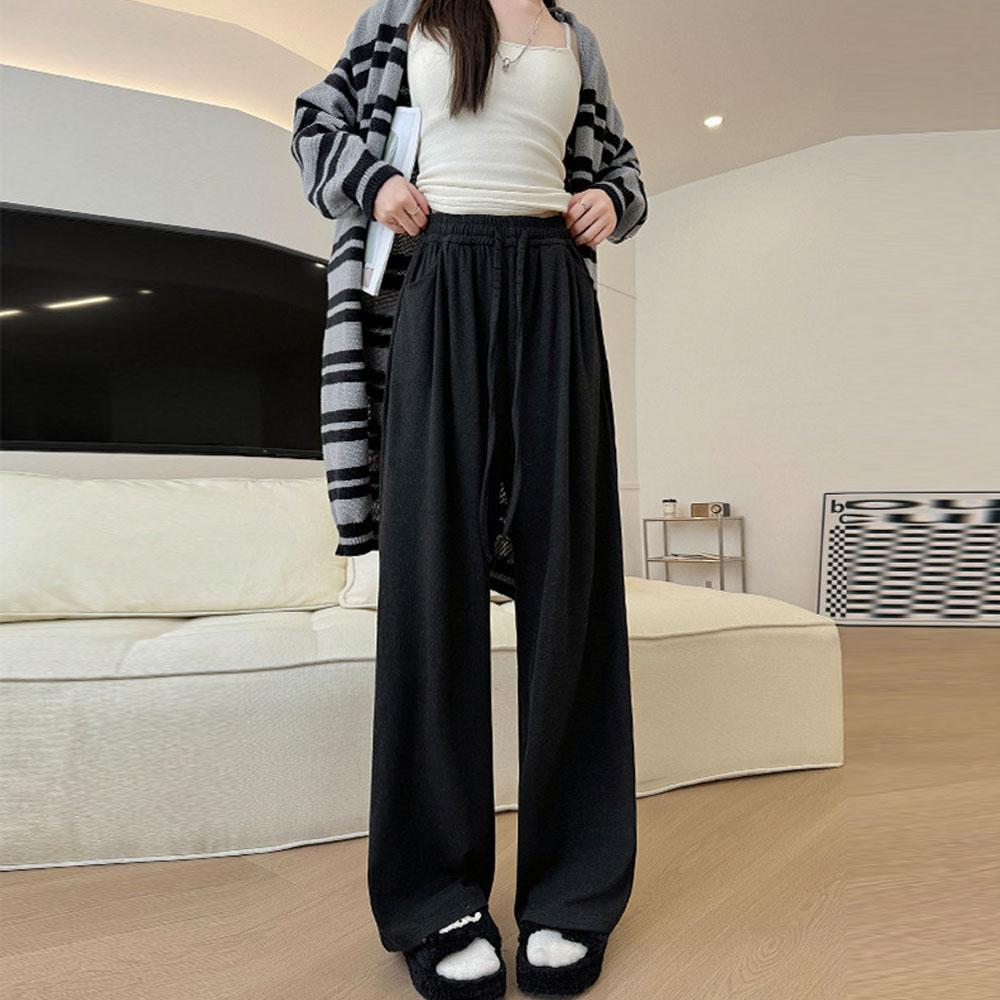 Damen Frühling Herbst Y2K Kleidung Dicker Strick Hohe Taille Baggy Casual Hosen Hosen Für Frauen Jogginghose