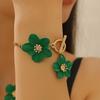 Elegant Alloy Flower Pendant Necklace and Earrings Set for Women - Fashionable, High-End, and Versatile.