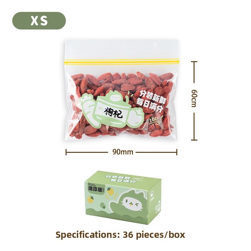 Sealed Bag, Household Preservation Bag, Self-sealing Bag, Freezer-specific Refrigerator Storage Bag, Transparent Self-sealing Bag Mengmeng Green XS
