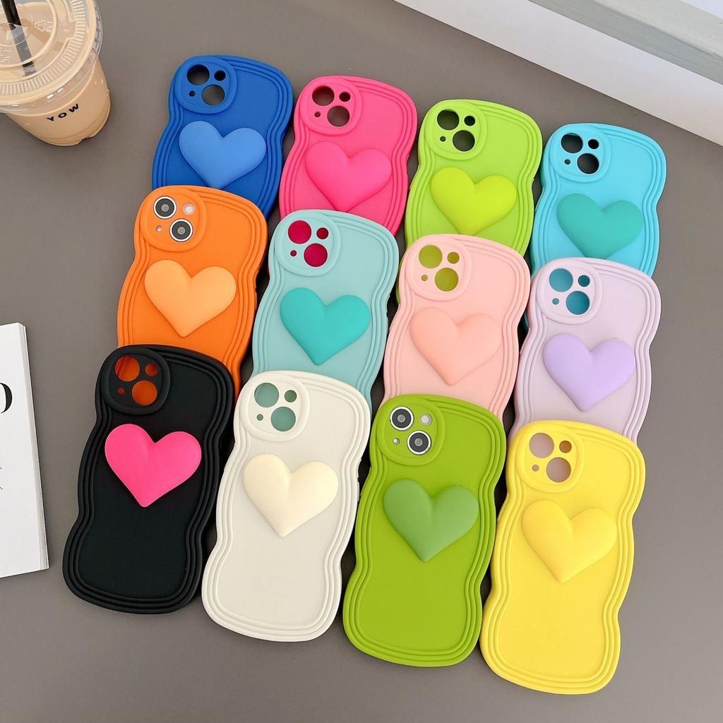 Wind Ins Three-dimensional Big Love Applies To iPhone17/16 Apple 15 Mobile Phone Case 14/13Pro Max Female 12PM