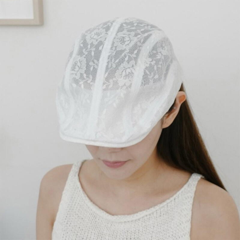 Женская кепка-восьмиклинка с цветочной вышивкой SS Hat C8172_White