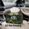 1pc, 2d Flat Printing, Tissue Box Camping Scene Pattern Printed Tissue Box, Durable Decoration Kitchen, Living Room, Bedroom_JZH0528G197, 2D Flat