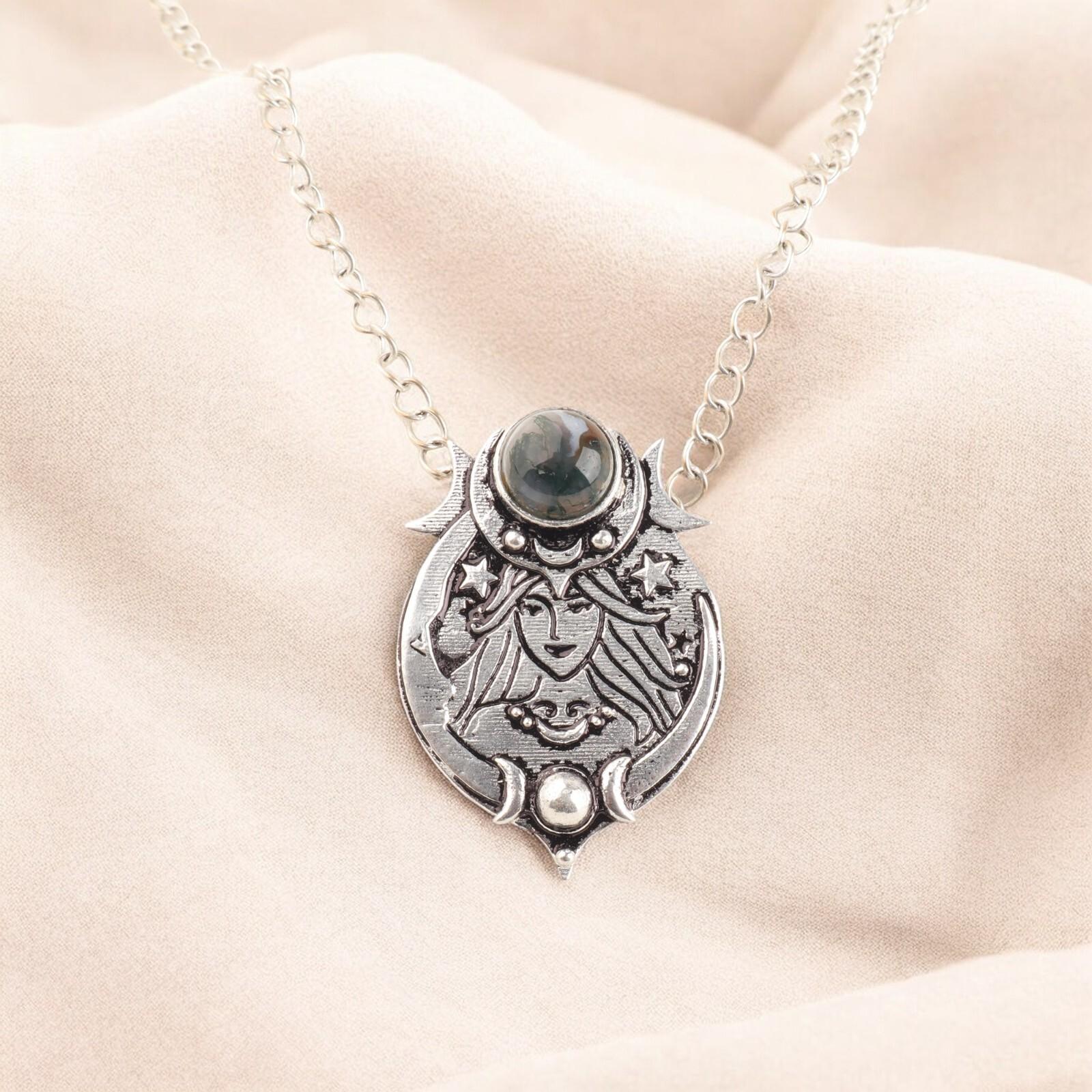 

Natural Moss Agate Gemstone 925 Sterling Silver Handcrafted Jewelry Pendant1.63 CP-22-43