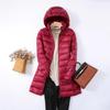 Plus Size Ultra-Light Mid-Length Down Jacket for Women - Ideal for 200 lbs, Middle-Aged & Elderly, Ultra-Thin Design, Extra Large