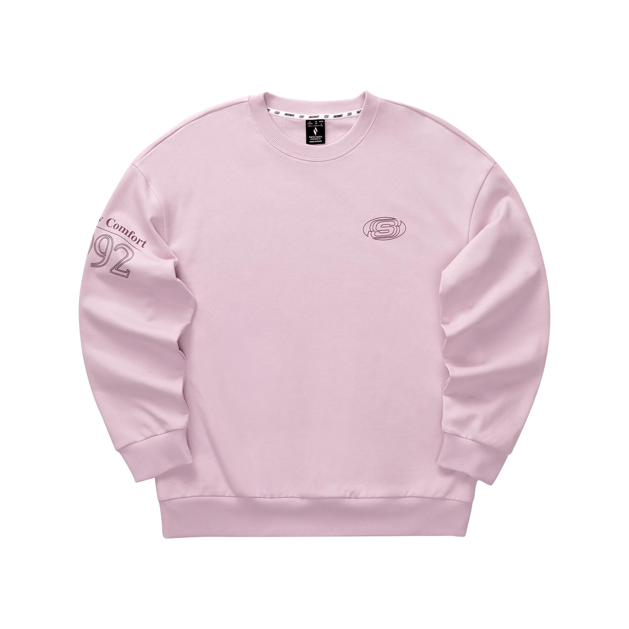 Skechers Retro Sports Loose Fit Crew Neck Sweatshirt Unisex Sweatshirt Lavender L324U096-04QT XS