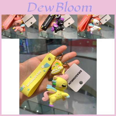Adorable Unicorn Keychain Cartoon Style Cute Gift Bag Charm For Couples In Pink Metal