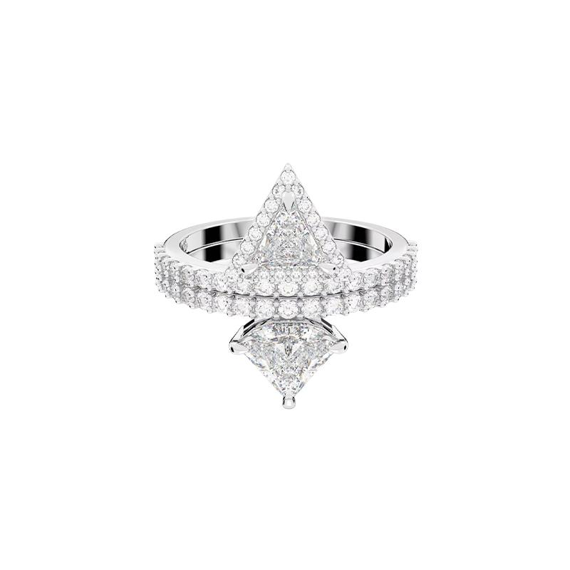 Swarovski Stilla triangle cut ring for women Silver 50 серебряный