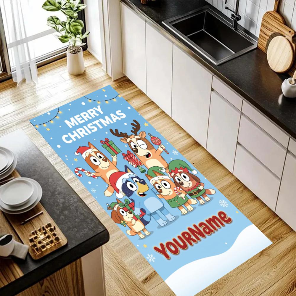 Bluey Customize Your Name Kitchen Rug Runner Rug Laundry Mat Hallway Entryway The Best Gift Choice