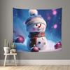 Hanging for Living Room Merry Christmas Snowman Tapestry Modern Wall Art Wall Blanket Aesthetic Tapestrys Indoor Tapestries for