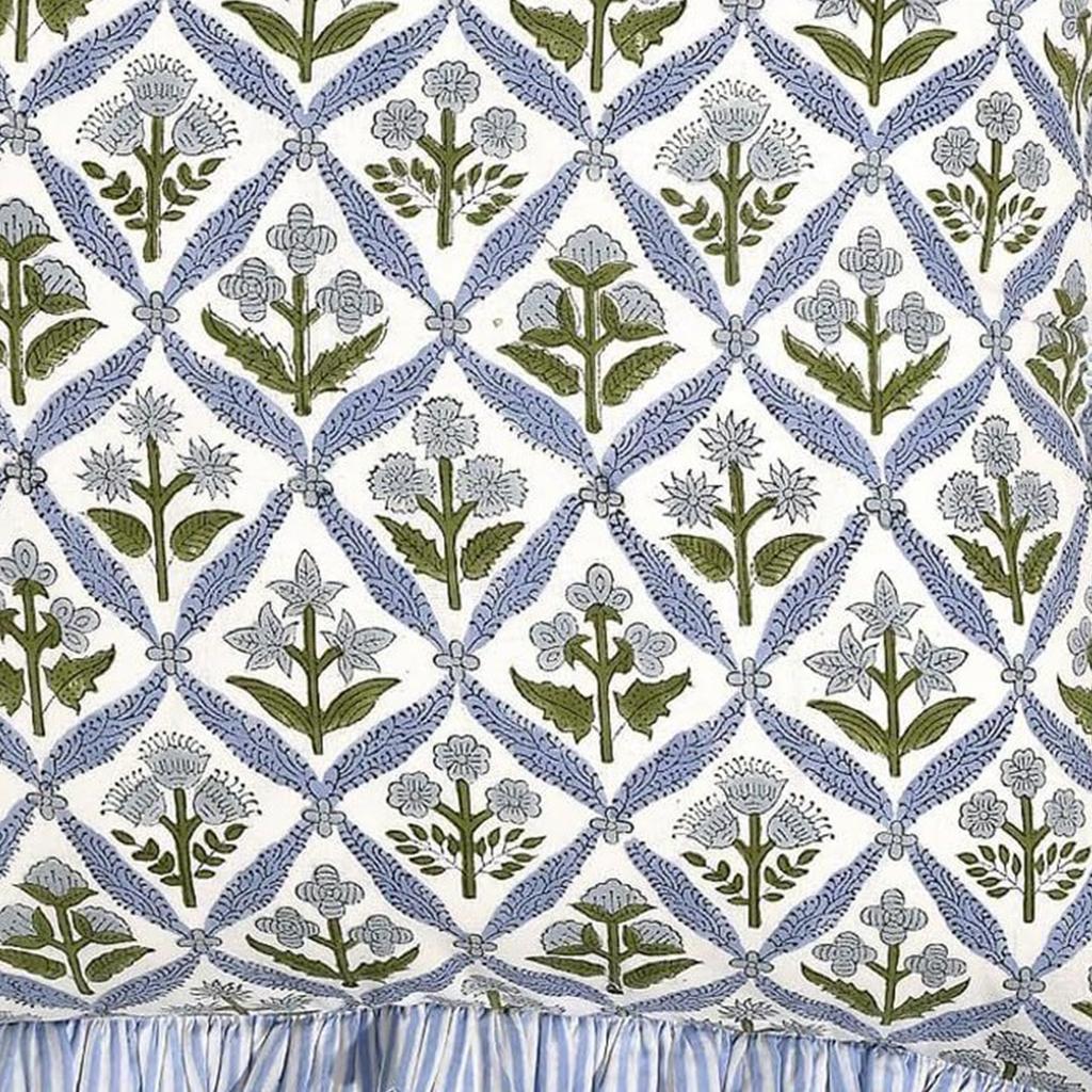 2 Piece Romantic Floral Print Pillow Covers With Ruffled Trim Soft Polyester Square Cushion Case for Living Room Bedroom