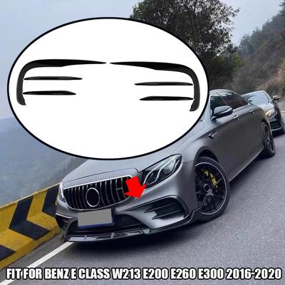 Apto para accesorios Mercedes-Benz Clase E W213 E200 E260 E300 2016-2020 Parachoques delantero Divisor de labios Cubierta de rejilla de luz antiniebla Embellecedor Spo