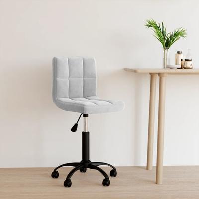 Vidaxl Swivel Office Chair, Light Gray, Upholstered In Velvet
