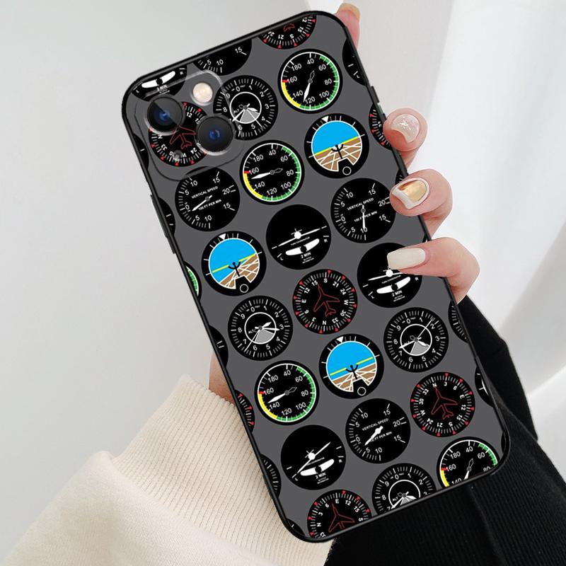 Aviation Aeroplane Pilot Cockpit Phone Case For iPhone 16 Pro Max 14 13 12 11 15 Pro Max mini XR 15 16 Plus 16e Cover Coque