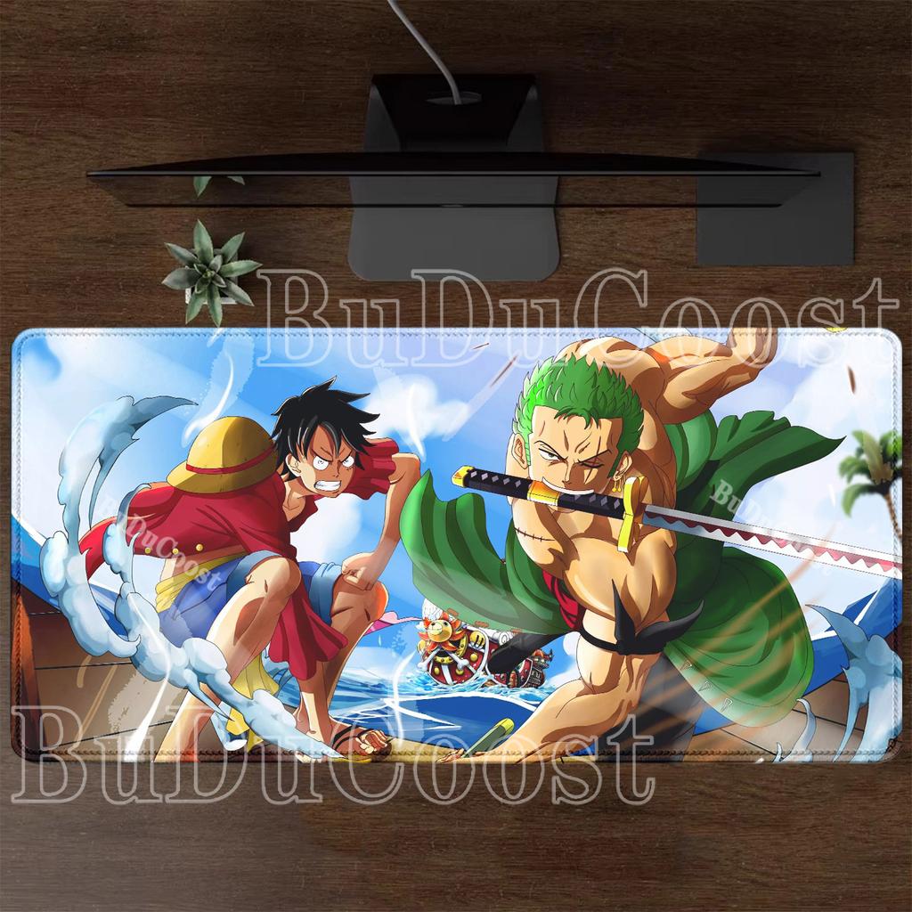 Luffy One Piece XXL Anime High-Definition Printed Computer Mouse Pad, Gaming Office Accessories, Non-Slip Desk Mat, Fast-Acting Keyboard Mouse Pad