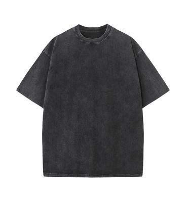 Camiseta Oversized 100% Algodão Lavagem Artesanal Antiga Tamanho Grande Gola O Oversized Camiseta Masculina Camiseta Legal Camisetas Femininas Tops