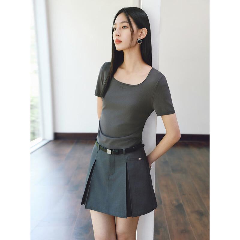 Dámský lehký pletený top s krátkým rukávem a U-výstřihem Peacebird