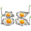 Stainless Steel Egg Molds, 5 Pack 3.5 Inch Different Shape Silver Egg Ring Molds for Cooking and Griddle of Flapjack, Bread and Chocolate