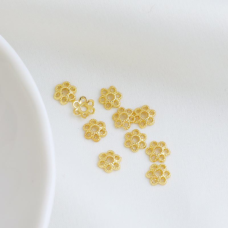 14K Gold Filled Flower Petal Separator Cap for DIY Beading Accessories