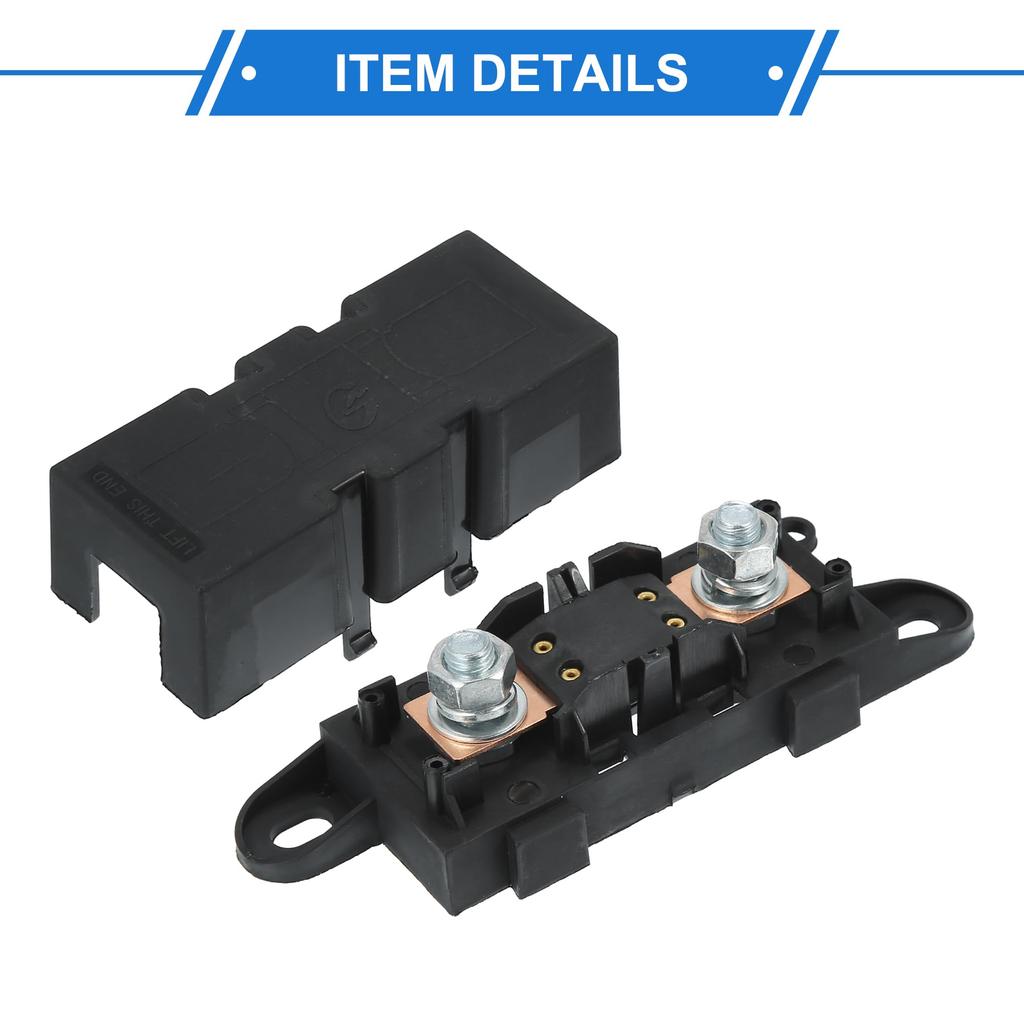 VekAuto 500 Amp 500A 32V Bolt Down ANM Fuse Car Fuse Holder Kit Plastic Black
