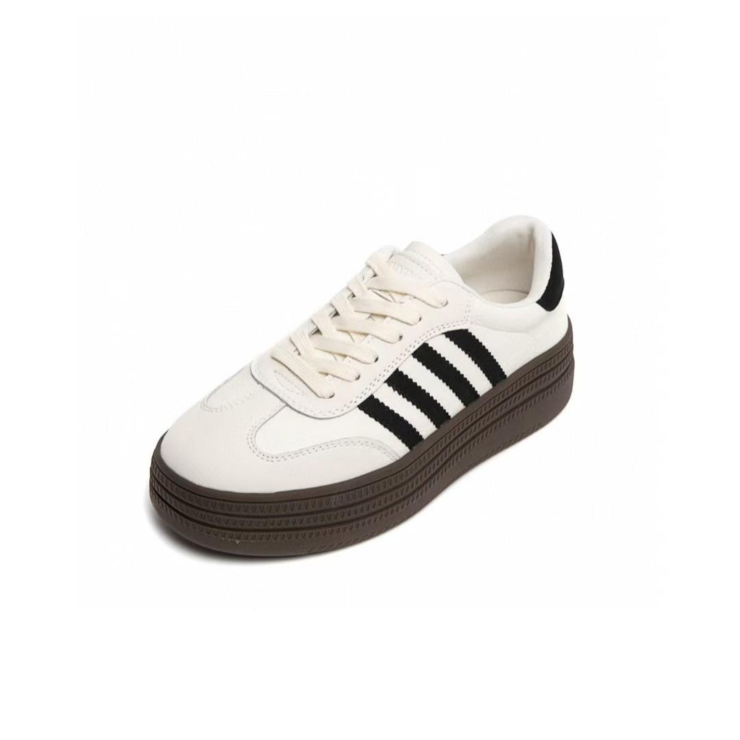 

Platform women s autumn new leather sports casual little white shoes versatile round head lace-up board shoes 35