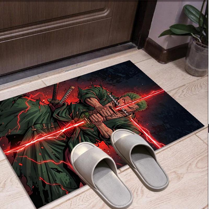Roronoa Zoro Pattern Rug, Indoor/Outdoor Mat, for Picnic, Gameroom, Bedroom, Office, Living Room, Home Decor Carpet, Birthday Gift