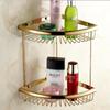 Yuzhu European Gold Plated 2-Tier Bathroom Corner Shelf