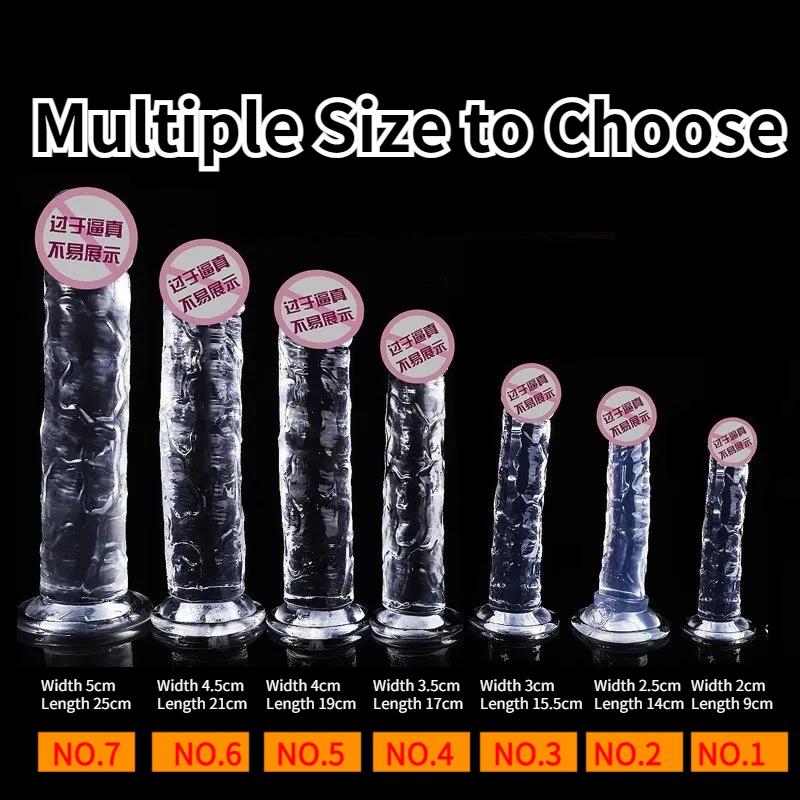 Realistic Big Dildo 7 Sizes Women Erotic Anal Sex Toys Dildo Suction Cup Jelly Dick Gay Soft Clitoris Vaginal Masturbators Penis