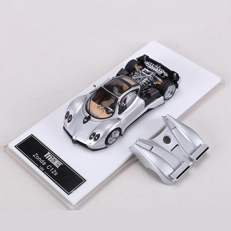 LMF 1:64 Zonda C12s Alloy Model Car Magnetically Attracted Engine Cover Can Be Removed