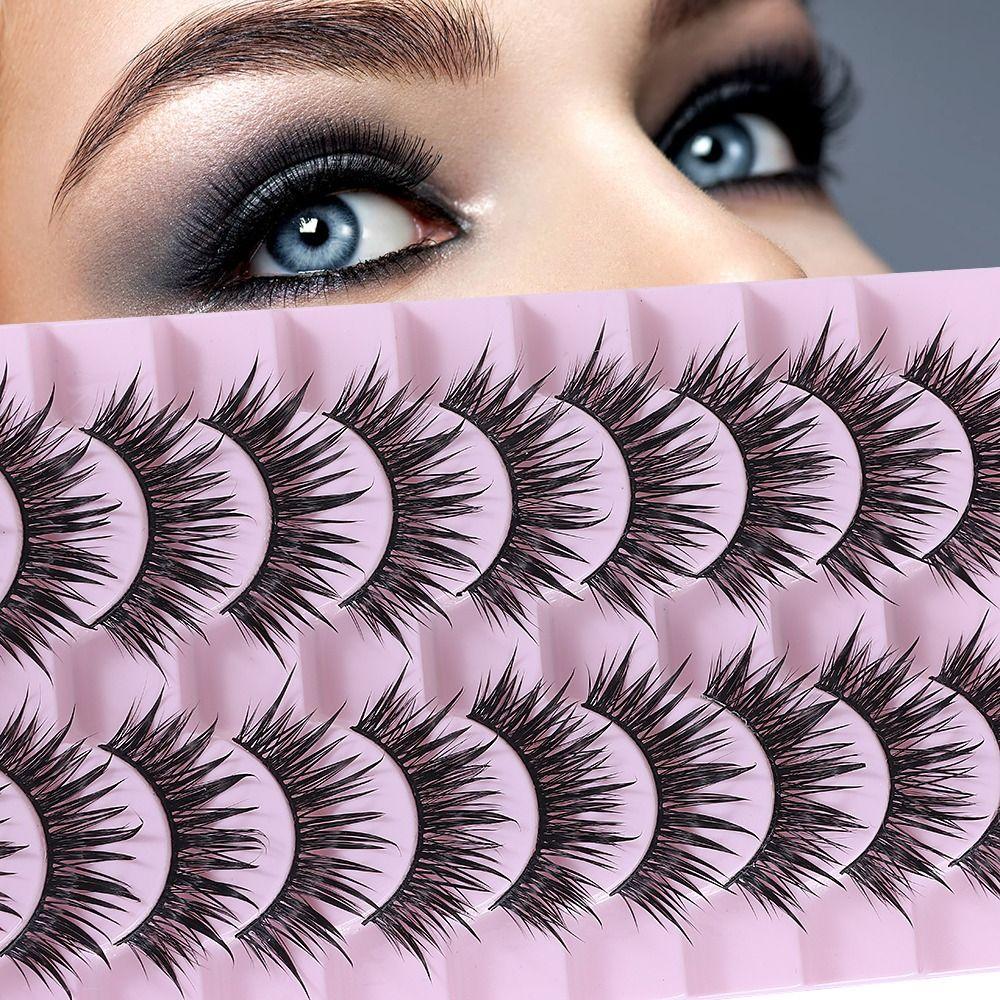 

Тонкий макияж кошачьих глаз, драматические колючие ресницы в стиле манга, мокрый вид, косплей, накладные ресницы