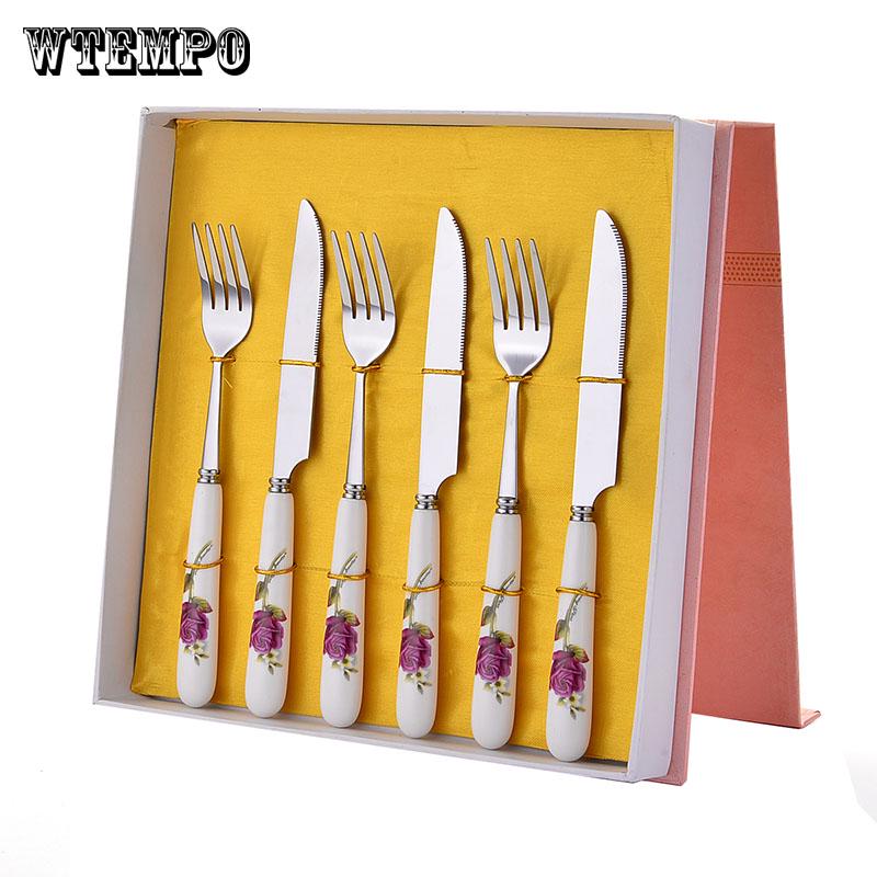 Geschirr-Set aus Edelstahl, tragbares Western-Geschirrset für den Außenbereich mit Box