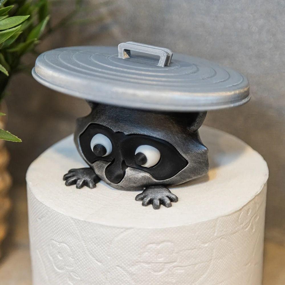 No Drilling Required Raccoon Toilet Paper Holder Adorable Animal Design Funny Animal Decor  Kitchen